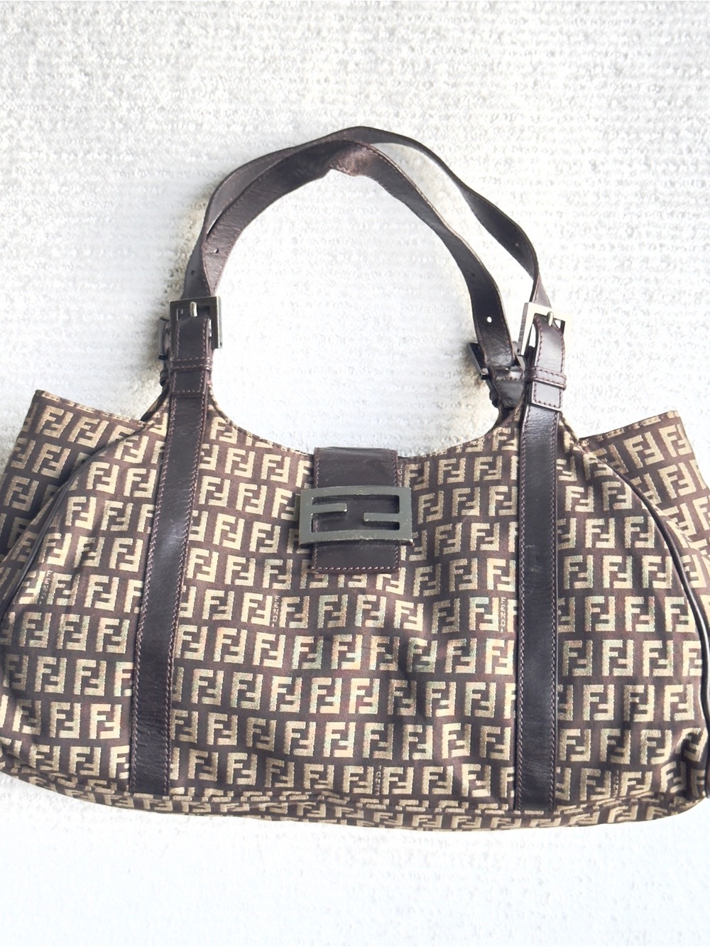 Fendi Brown Zucca Canvas Shoulder Bag